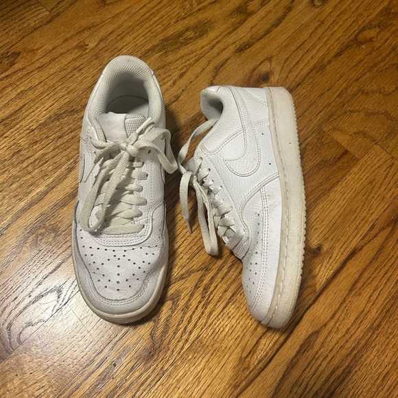 Nike Court Vision Low White Sneakers - Picture 1 of 11